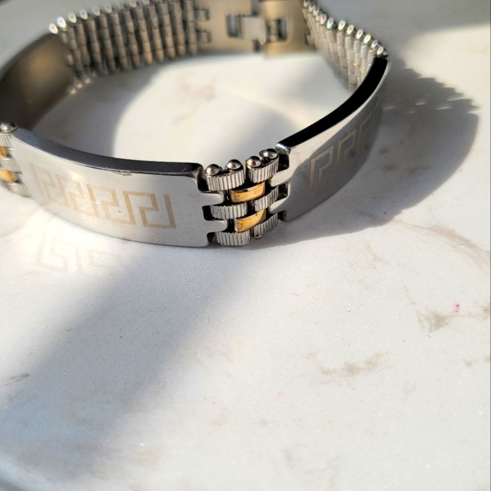 Unisex Two-Tone Stainless Steel Bracelet